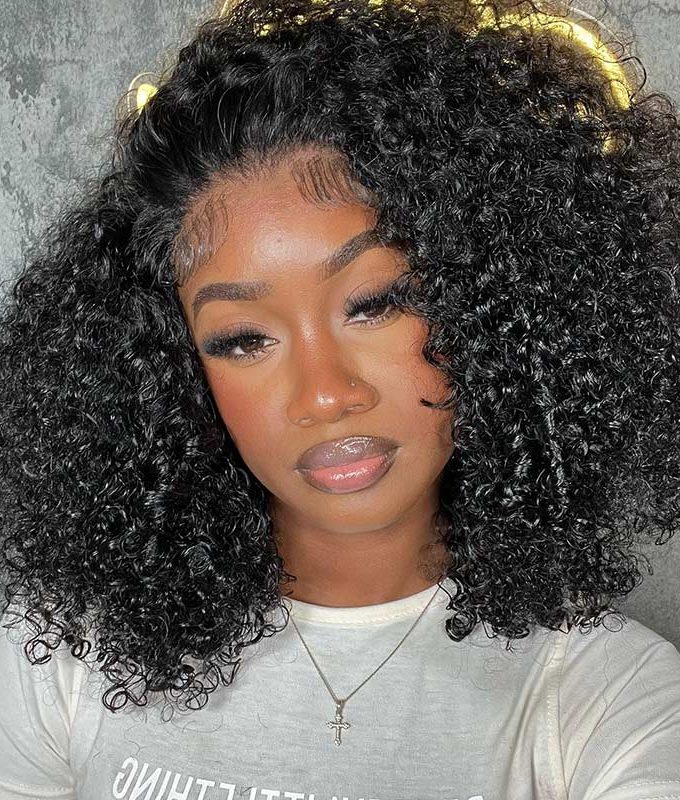 Boom Jerry Curly Human Hair Frontal Wig Pre Plucked 13x4.5 HD Lace Wigs For Women