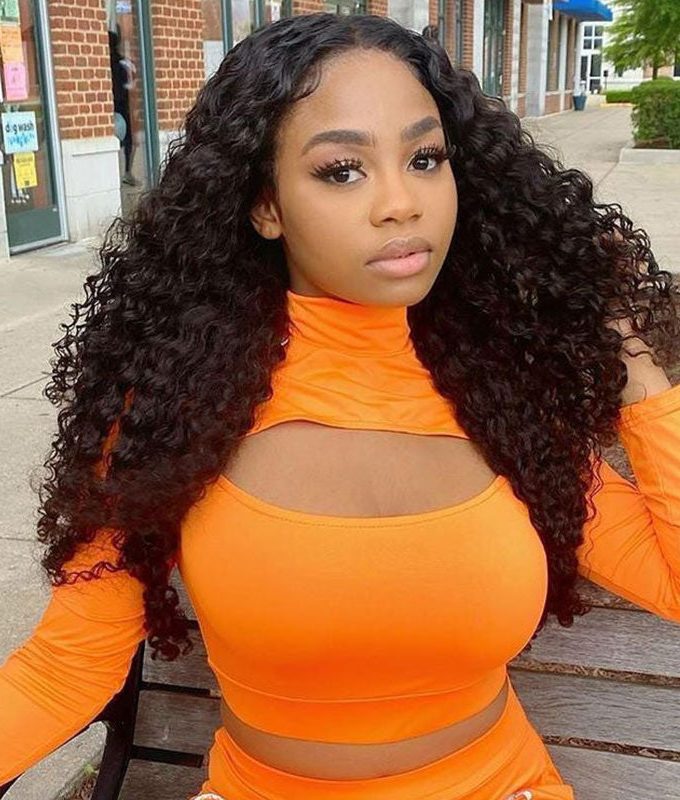 Long Jerry Curly 6x4 HD Pre-cut Lace Wigs Real Virgin Human Hair Mid Part Wear Go Glueless Wig