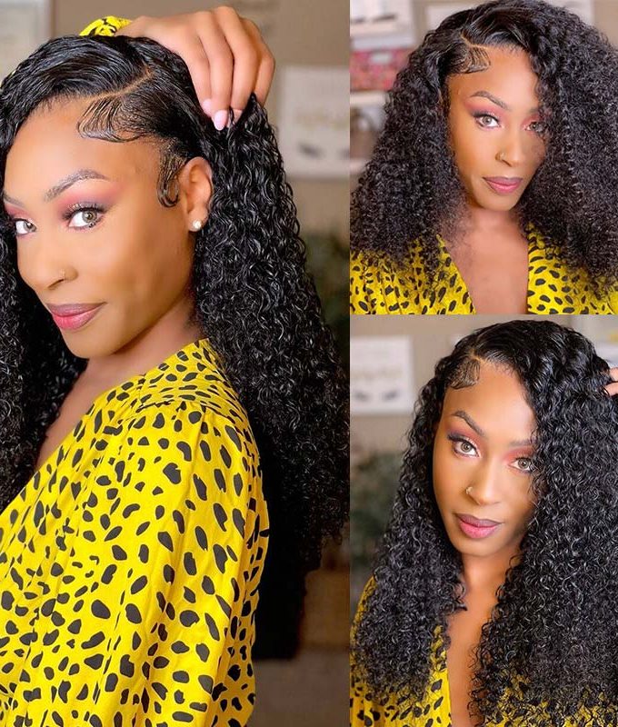 Flash Sale $120 Off Jerry Curly 13x4 HD Lace Frontal Wig Real Human Hair Pre Plucked Hairline