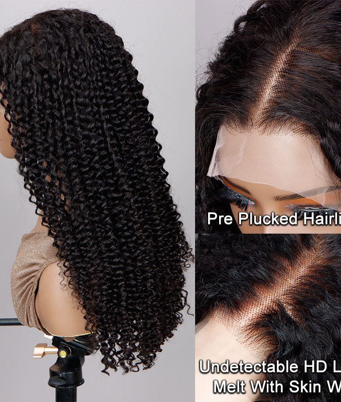 Jerry Curly Wigs 13x4.5 HD Lace Full Frontal Wig Real Human Hair Wigs