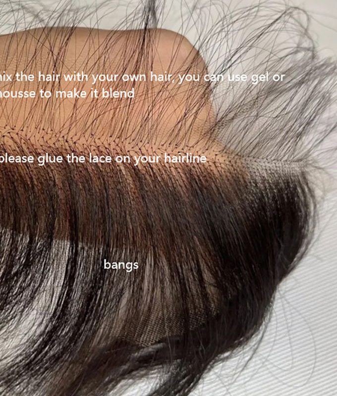 Custom Swiss Lace Forehead Fringe Bangs Invisible Hairline With Baby Hair 6x1 Reusable Human Hair Lace Edges Hairpieces