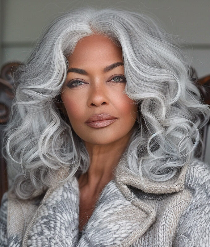 Fashion Silver Gray Wig For Seniors Body Wave Human Hair 5x5 HD Lace Salt And Pepper Wigs For Older Women