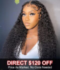 Flash Sale $120 Off Jerry Curly 13x4 HD Lace Frontal Wig Real Human Hair Pre Plucked Hairline
