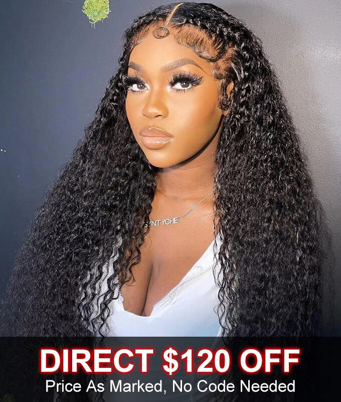 Flash Sale $120 Off Jerry Curly 13x4 HD Lace Frontal Wig Real Human Hair Pre Plucked Hairline