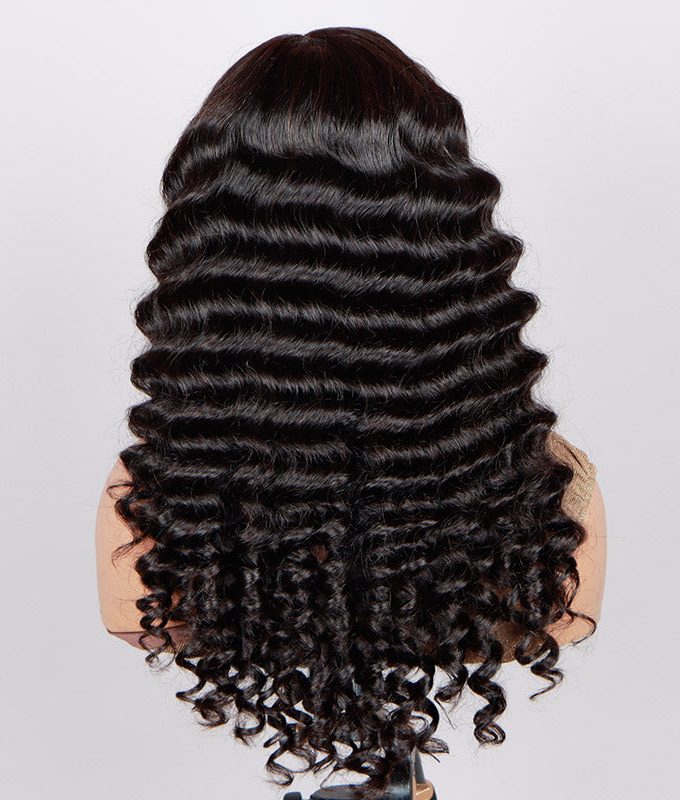 13x4.5 Full Frontal HD Lace Wig Loose Deep Wave Human Hair Wigs Pre Plucked & Bleached