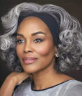 Salt And Pepper Wigs Grey Body Wave Headband Human Hair Wigs For Seniors