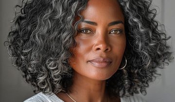 US DOMESTIC SHIPPING | Medium Salt And Pepper Water Wave Bob Real Human Hair 5×5 Lace Wigs For Mature Women
