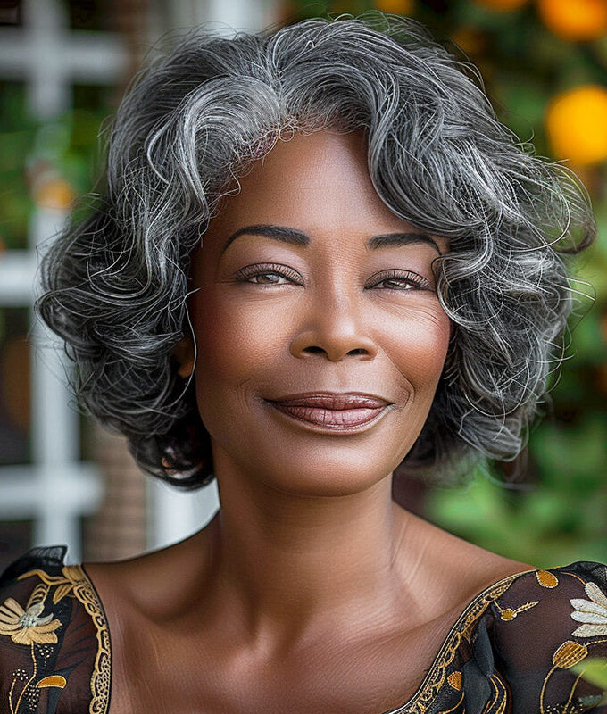 Effortless Salt And Pepper Wig For Older Women Throw On And Go Glueless Human Hair Loose Curly Bob Wigs