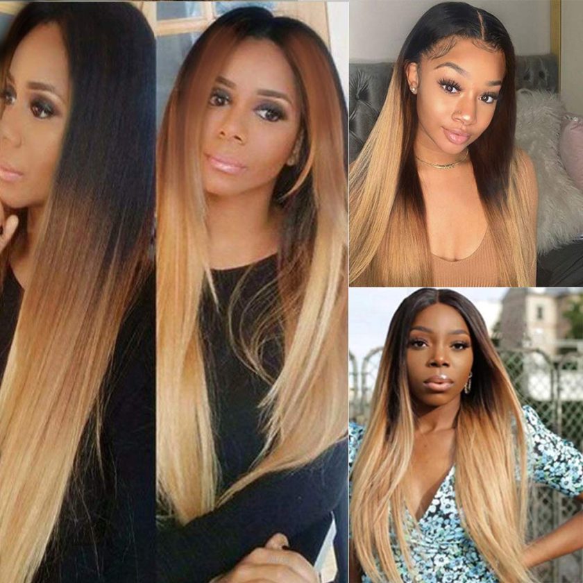 Ombre Straight Hair Bundles With Closure Brazilian Virgin Remy Human Hair 3 Tone T1B/4/27 Color | Flash Sale - Image 9