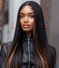 Orange Pink Peekaboo Highlight Wig Long Straight Hair Glueless 6x4 Pre Cut Pre Bleached Lace Wig