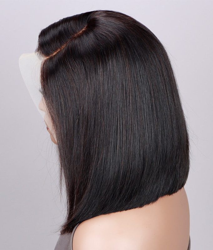 HD Lace 13x4.5 Frontal Bob Silky Straight Human Hair Glueless Wig Pre-Plucked and Bleached Ready To Wear