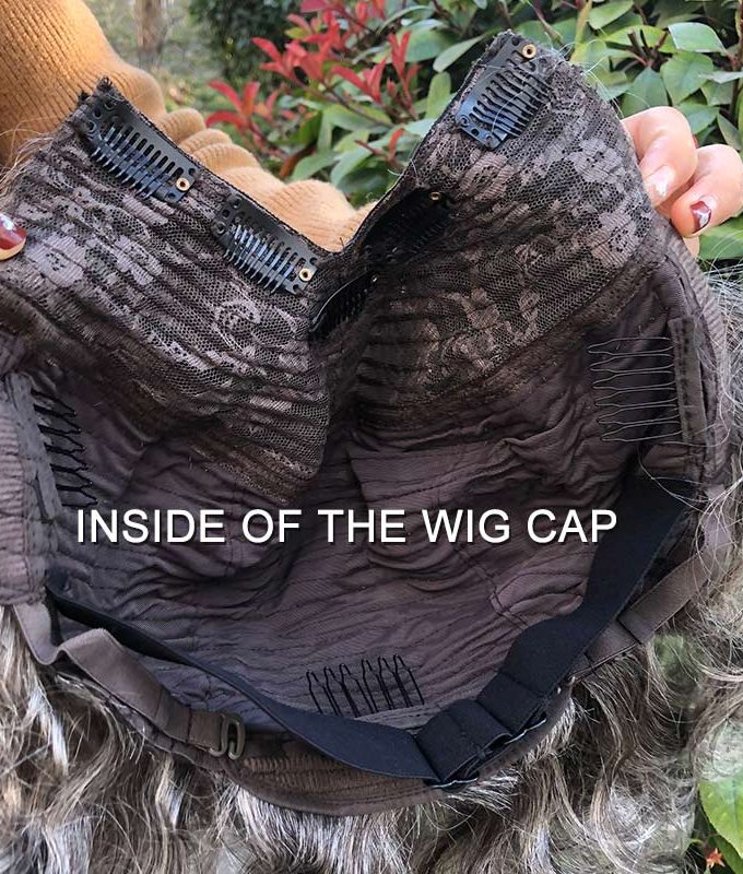 Salt & Pepper Loose Curly V-Part Wig For Seniors Silver Grey Short Glueless Human Hair Wigs For Women