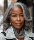 Shoulder-Length Salt And Pepper Wig Real Human Hair Loose Wave Wigs