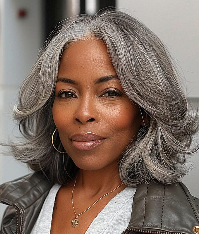 US DOMESTIC SHIPPING | Natural Straight Wavy Bob Gray Wigs For Older Women Real Human Hair Salt & Pepper Wear Go Glueless Lace Wigs