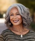 US DOMESTIC SHIPPING | Salt And Pepper Wavy Bob For Mature Women Human Hair Body Wave Handmade 5x5 HD Lace Wig Comfortable Fit for Mom