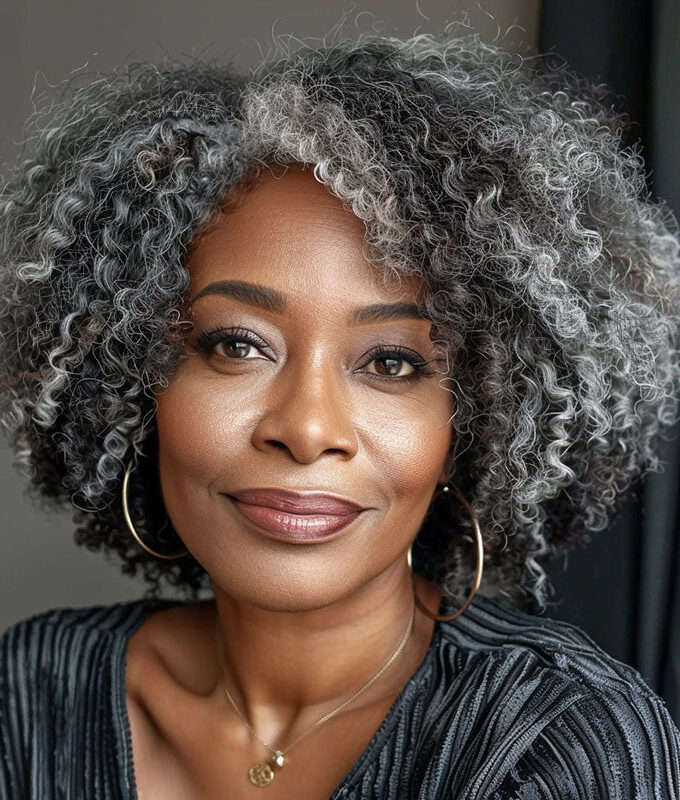 Salt & Pepper Kinky Curly 3 In 1 Half Wig Beginner Friendly Glueless 3/4 Wig 100% Human Hair