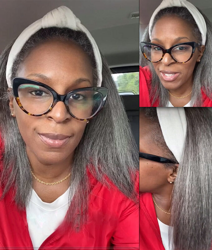 Summer Trends | Glueless Salt & Pepper Wigs Kinky Straight Gray Human Hair Wear To Go Headband Wigs
