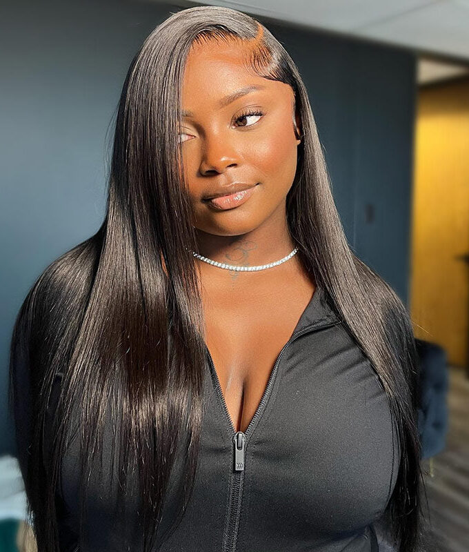 Long Silky Straight 6x4 HD Lace Closure Wigs Real Virgin Human Hair Mid Part Wear&Go Glueless Wig