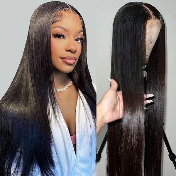 Silky Straight Human Hair 4x4 HD Lace Wig 180% Density Guleless And Wear To Go Wig For Women