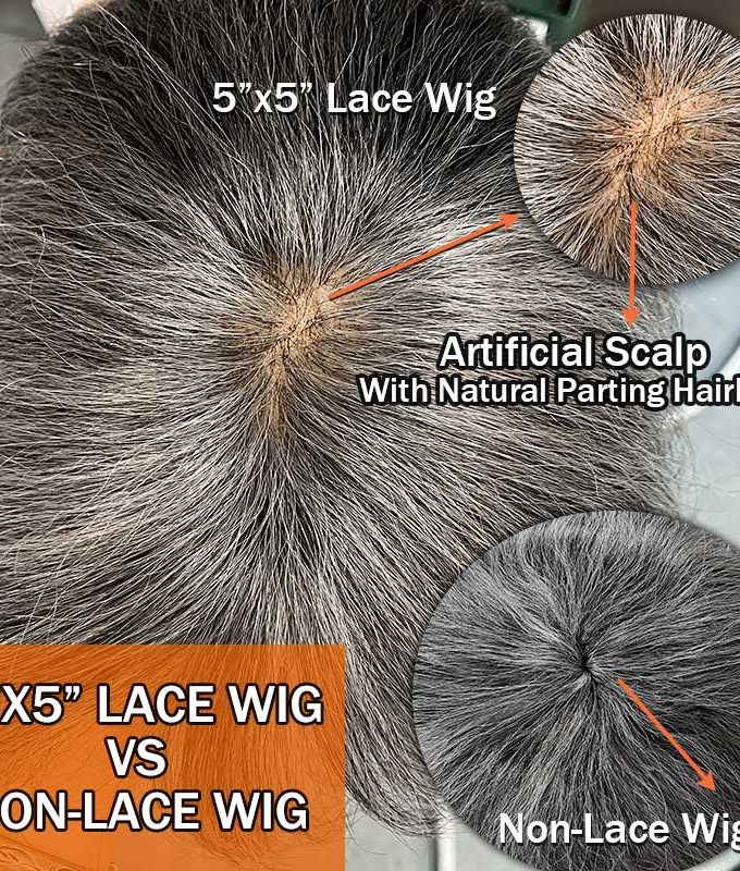 US DOMESTIC SHIPPING | Classic Short Straight Wavy Grey Bob Standard Salt & Pepper Color Glueless Human Hair Wigs For Women Over 60