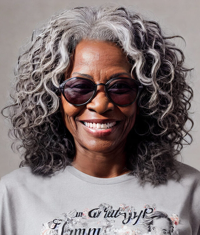 Seniors Silver Gray Curly Bob Water Wave Human Hair Salt & Pepper 5x5 HD Lace Wigs For Women