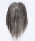 Standard Salt And Pepper Human Hair Toppers For Women 5"x3" Mono Base Silver Gray Hairpieces For Thinning Hair