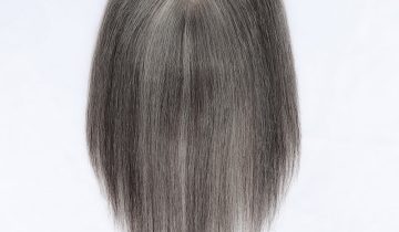 Standard Salt And Pepper Human Hair Toppers For Women 5″x3″ Mono Base Silver Gray Hairpieces For Thinning Hair