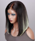Blonde Peekaboo Highlight Bob Wig Straight Human Hair 6x4 Pre Cut Glueless HD Lace Wig