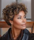 US DOMESTIC SHIPPING | P4/30 Brown Highlighted Pixie Wig Big Curly Human Hair Wear To Go Glueless Wigs For Women