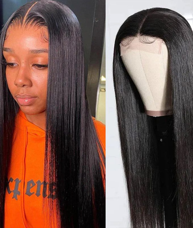 Silky Straight 4x4 Lace Wigs Half Price For Real Human Hair Glueless Wigs