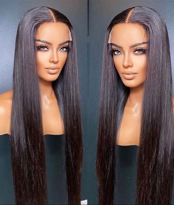 Silky Straight 4x4 Lace Wigs Half Price For Real Human Hair Glueless Wigs