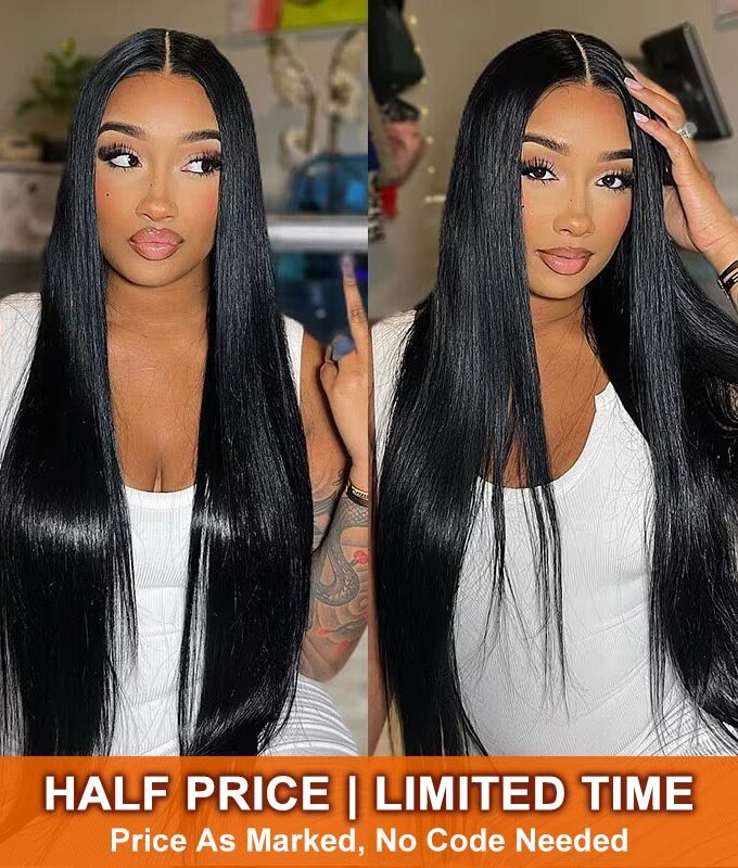 Silky Straight 4x4 Lace Wigs Half Price For Real Human Hair Glueless Wigs