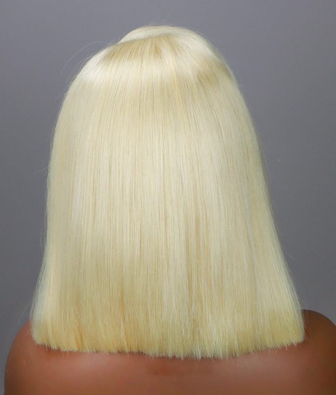 Barbie Blonde Straight Bob HD Lace 13x4 Frontal Human Hair Glueless Wig Pre-Plucked and Bleached Knots