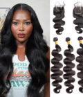 Body Wave Bundles with Closure 10A Grade 100% Human Virgin Hair Brazilian Hair Weave