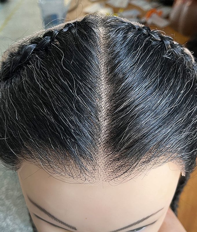 Trendy Ready To Wear 13"x4" Lace Frontal For Turban Dark Salt And Pepper Human Hair Glueless Frontal Pieces