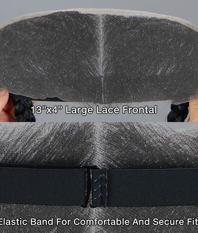 Trendy Ready To Wear 13"x4" Lace Frontal For Turban Dark Salt And Pepper Human Hair Glueless Frontal Pieces