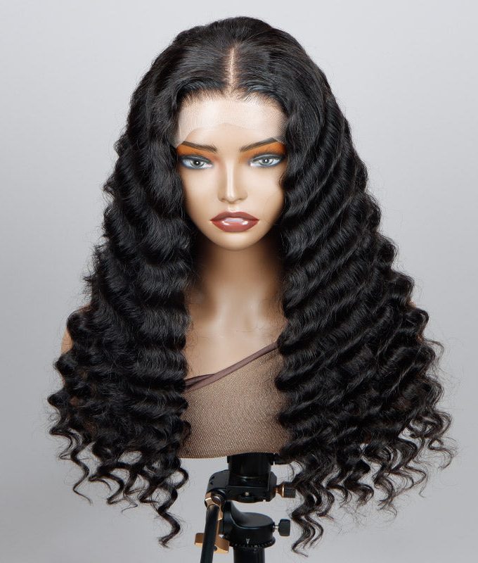 Loose Deep Wave 5x5 HD Lace Closure Wigs Real Virgin Human Hair Mid Part Glueless Wig