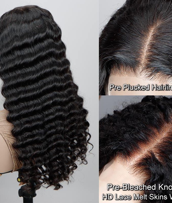 Loose Deep Wave 5x5 HD Lace Closure Wigs Real Virgin Human Hair Mid Part Glueless Wig