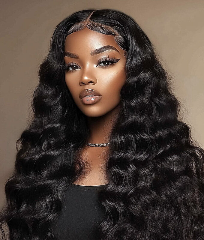 Loose Deep Wave 5x5 HD Lace Closure Wigs Real Virgin Human Hair Mid Part Glueless Wig