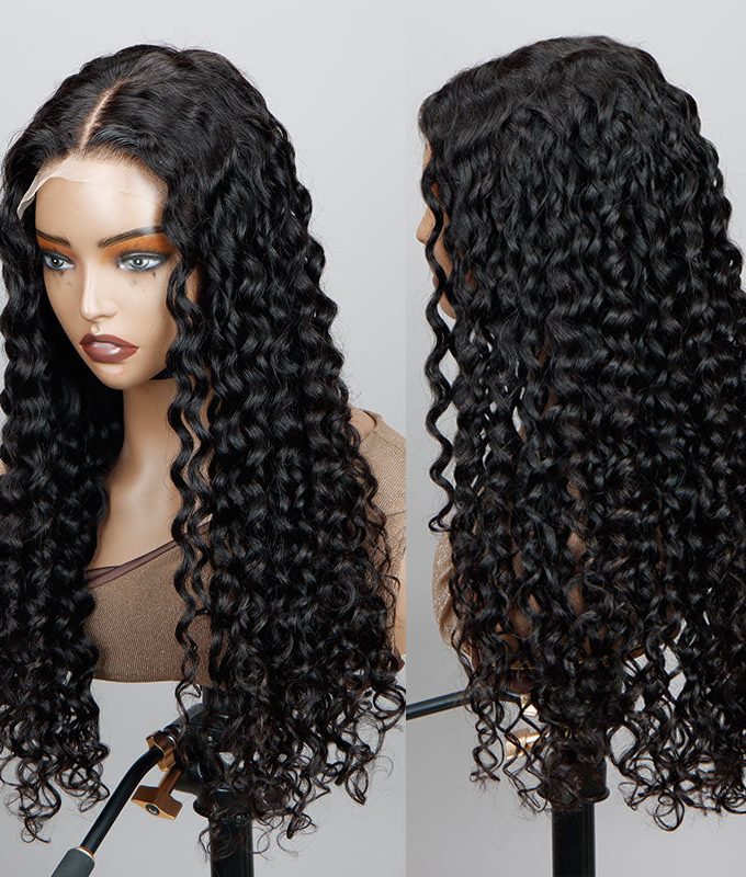 Long Water Wave Wig HD Lace Wigs Real Virgin Human Hair Glueless Water Wave Wigs