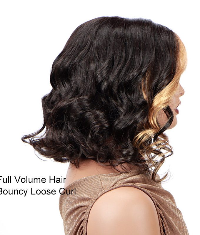 Blonde Money Piece Highlights On Black Loose Wave Wigs 5x5 HD Lace Glueless Side C-Part Wig Human Hair