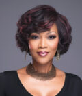 Pink Balayage Highlight Bob Wig With Bangs Short Wavy Human Hair Glueless Wigs For Mom