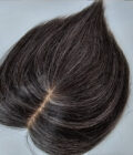 Dark Salt And Pepper Color Human Hair Toppers For Women 5"x3" Silk Base Natural Scalp Hair Topper for Thinning Hair