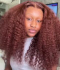 Reddish Brown Jerry Curly Wig 5x5 HD Lace Middle Part Long Human Hair Wigs