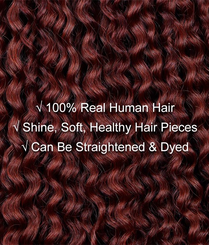 Reddish Brown Jerry Curly Wig 5x5 HD Lace Middle Part Long Human Hair Wigs