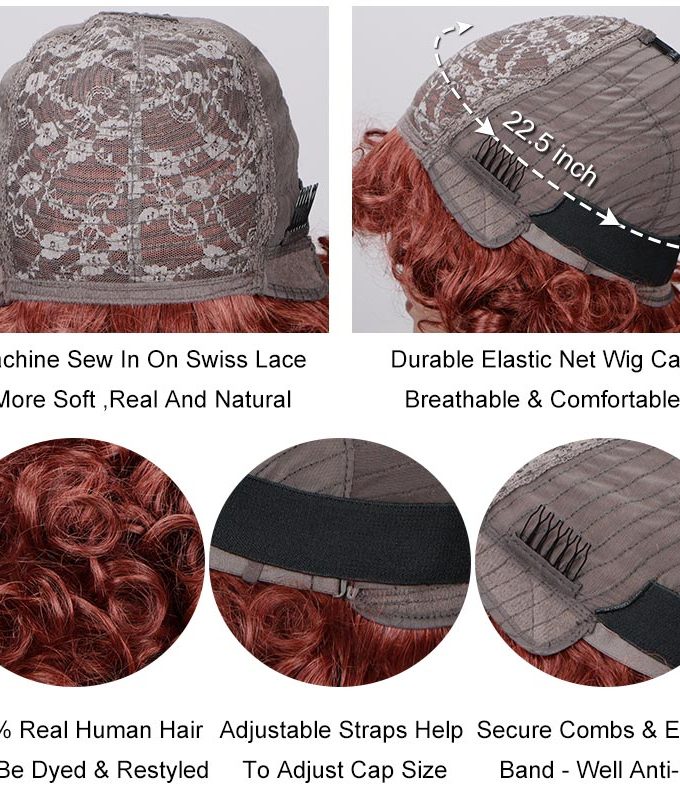 Short Afro Wigs Golden Blonde Boom Bouncy Curly Wig Real Human Hair Glueless Wear And Go Wigs