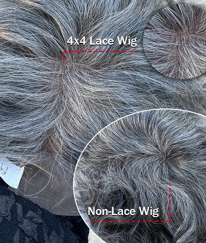 Silver Gray Loose Curly Wig For Seniors Salt & Pepper Human Hair Custom Bob Wigs For Women Over 60