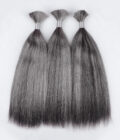 Salt And Pepper Straight Bulk Human Hair For Braiding 1/2/3/4 Pcs Natural Grey Hair Extensions