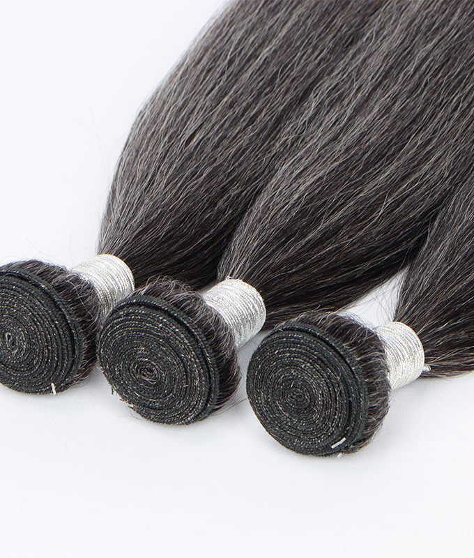 Salt And Pepper Straight Human Hair 1/2/3/4 Bundles Deal Natural Grey Hair Extensions