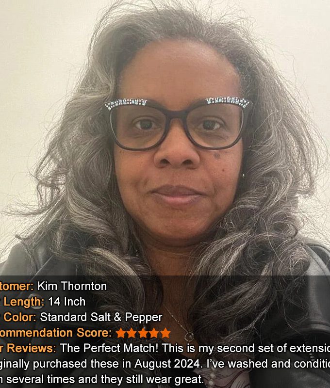 Salt And Pepper Straight Hair Clip In Hair Extensions Silver Gray Human Hair Extensions